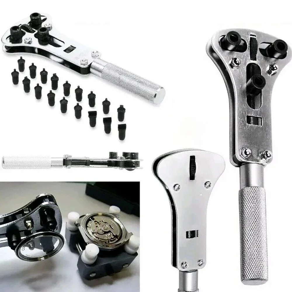 19PCs Portable Pro Watch Back Case Opener Screw Wrench Cover Remover Repair Tool Kit Screwdriver dent puller
19PCs Portable Pro Watch Back Case Opener Screw Wrench Cover Remover Repair Tool Kit Screwdriver dent puller