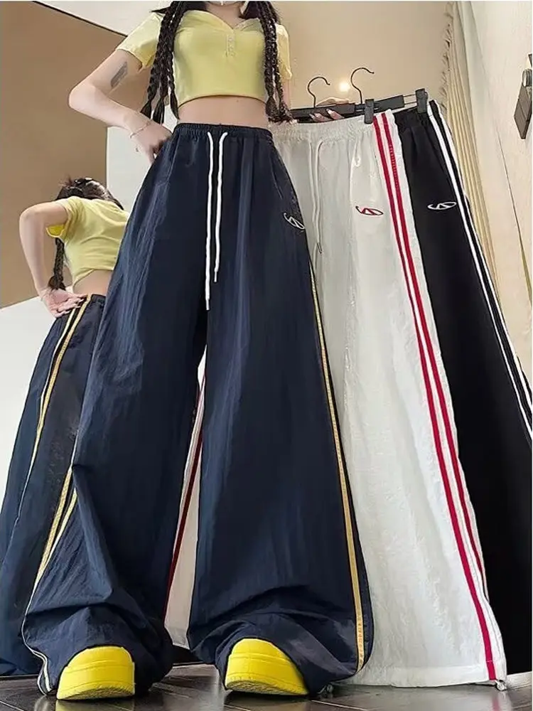 American Retro Jazz Dance Loose Women's Casual Pants Spring Summer Street Style Patchwork Stripe Straight Leg Wide Leg Trousers
American Retro Jazz Dance Loose Women's Casual Pants Spring Summer Street Style Patchwork Stripe Straight Leg Wide Leg Trousers