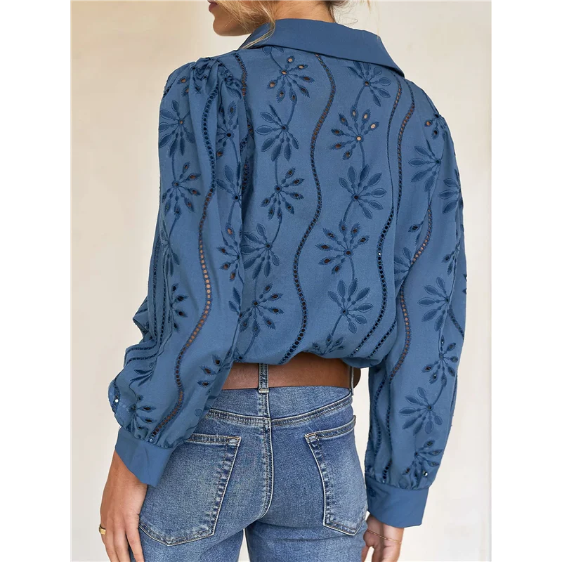 CGS-Womens Long Puff Sleeve Blouse V Neck Buttons Hollow Out Lace Embroidered Blouses Shirts
CGS-Womens Long Puff Sleeve Blouse V Neck Buttons Hollow Out Lace Embroidered Blouses Shirts