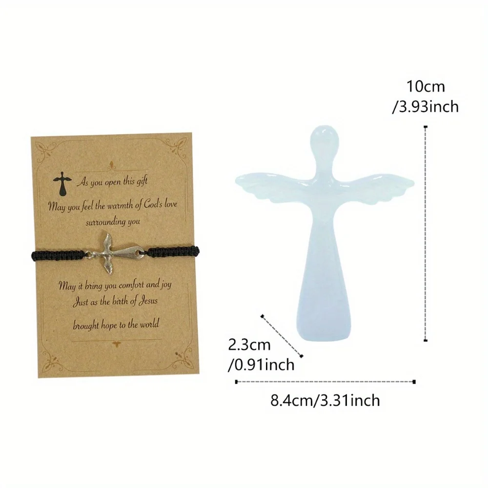 Angel Cross House Decoration Portable Prayer Cross Clear Resin Pendant Cross Bracelet
Angel Cross House Decoration Portable Prayer Cross Clear Resin Pendant Cross Bracelet