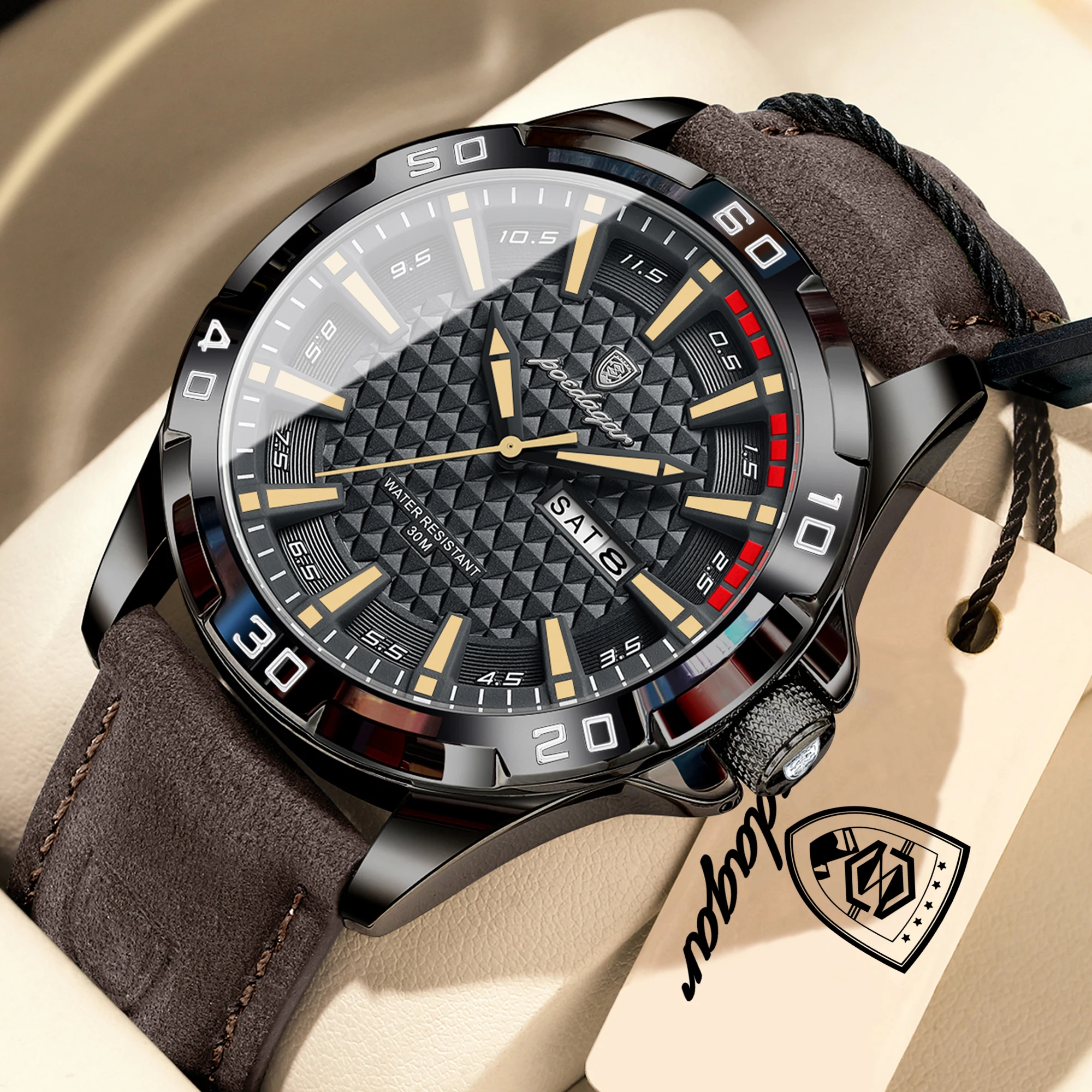 POEDAGAR Classic Original Male Wristwatch Waterproof Luminous Men's Watch Date Week Leather Quartz Fashion Watches For Man Reloj
POEDAGAR Classic Original Male Wristwatch Waterproof Luminous Men's Watch Date Week Leather Quartz Fashion Watches For Man Reloj