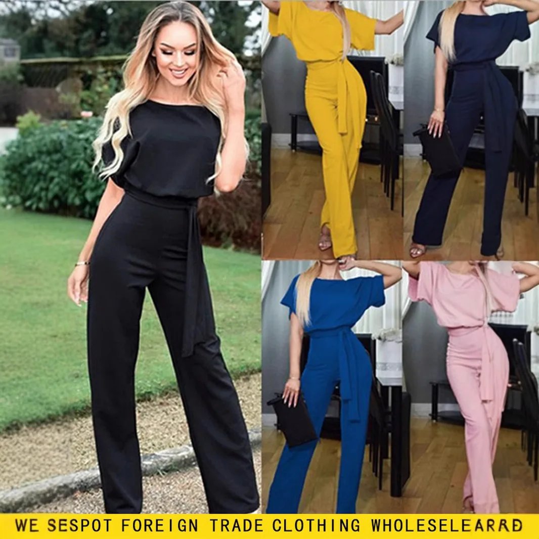 Summer Women's Jumpsuits Y2K Lace Up Waistband Casual Straight Tube Short Sleeve Jumpsuit Monos Para Mujer Комбинезон Жіночий
Summer Women's Jumpsuits Y2K Lace Up Waistband Casual Straight Tube Short Sleeve Jumpsuit Monos Para Mujer Комбинезон Жіночий
