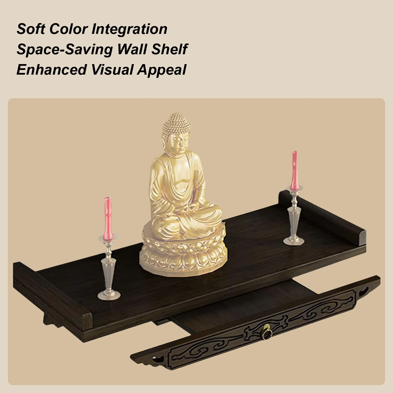 Shrine Altar Floating Shelves For Wall Decor Strong Load Bearing Decorative Rack With Double Layer Storage Stand For Book Living
Shrine Altar Floating Shelves For Wall Decor Strong Load Bearing Decorative Rack With Double Layer Storage Stand For Book Living