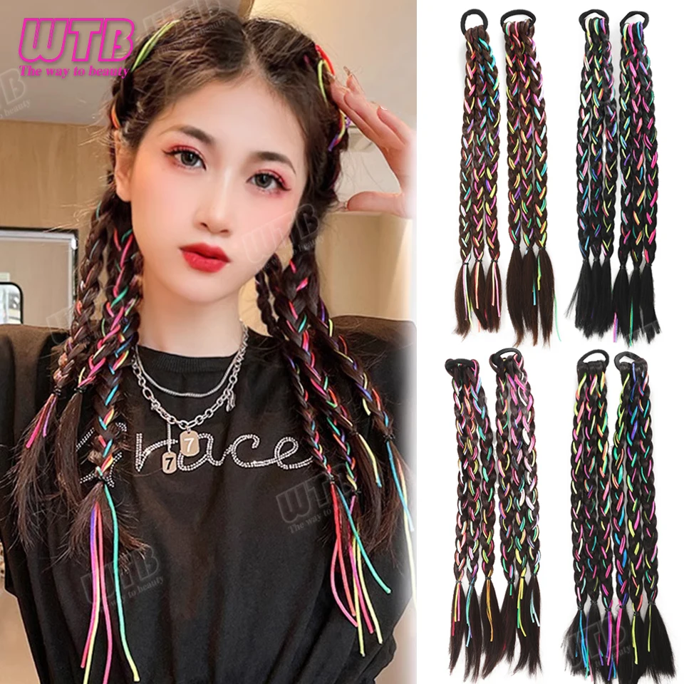 Synthetic wig female braid sweet cool girl natural twist long braid gradient colored rope highlights boxing braid wig
Synthetic wig female braid sweet cool girl natural twist long braid gradient colored rope highlights boxing braid wig