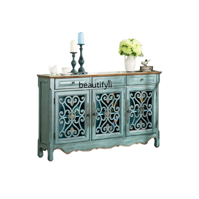 European Style Entrance Cabinet Mediterranean Style Furniture Side Cabinet American Solid Wood Integrated Sideboard Cabinet
European Style Entrance Cabinet Mediterranean Style Furniture Side Cabinet American Solid Wood Integrated Sideboard Cabinet