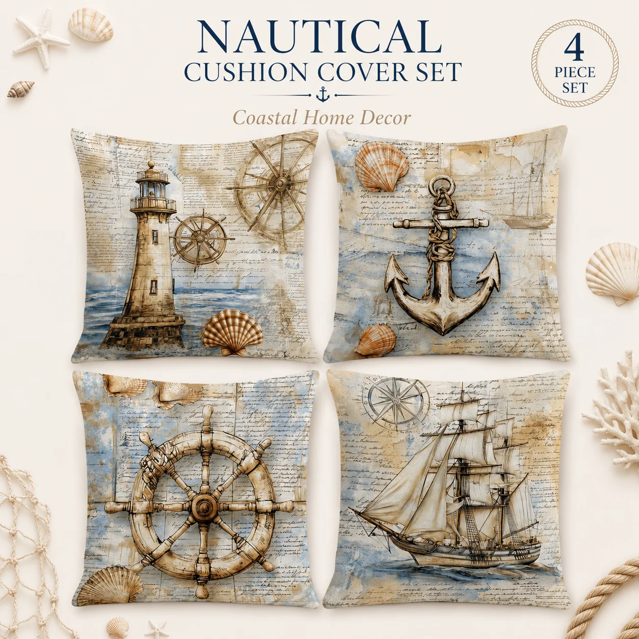 4 Pcs Soft Peach Skin Cushion Covers 2D Flat Printed Lighthouse Ship Pillowcase Set Retro Room Decor Coussin For Home Sofa
4 Pcs Soft Peach Skin Cushion Covers 2D Flat Printed Lighthouse Ship Pillowcase Set Retro Room Decor Coussin For Home Sofa