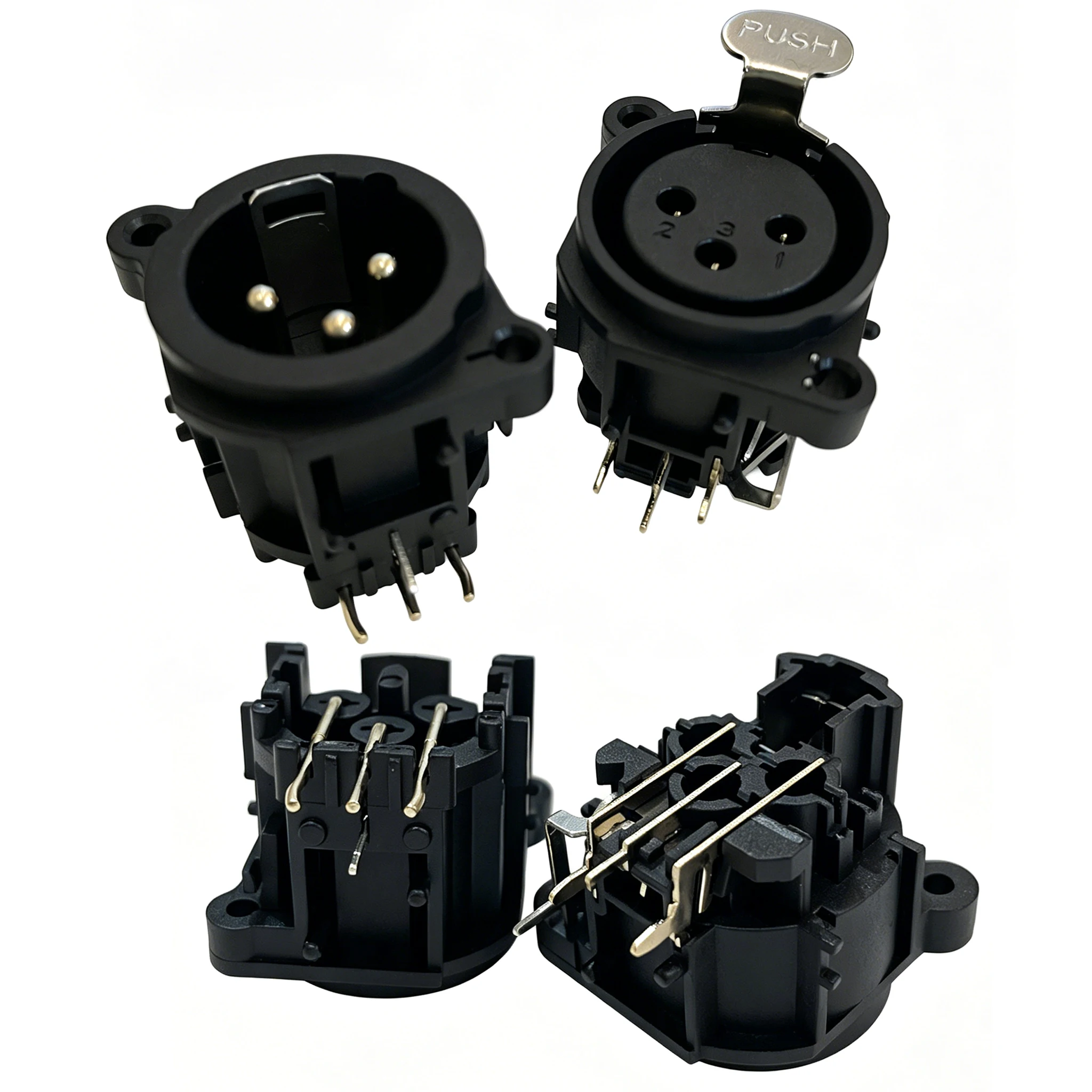 2Pcs Right Angle 3Pin XLR Female / Male Plug Socket Connector Chassis PCB Panel Speaker Socket 3 Pole XLR Adapter Black
2Pcs Right Angle 3Pin XLR Female / Male Plug Socket Connector Chassis PCB Panel Speaker Socket 3 Pole XLR Adapter Black