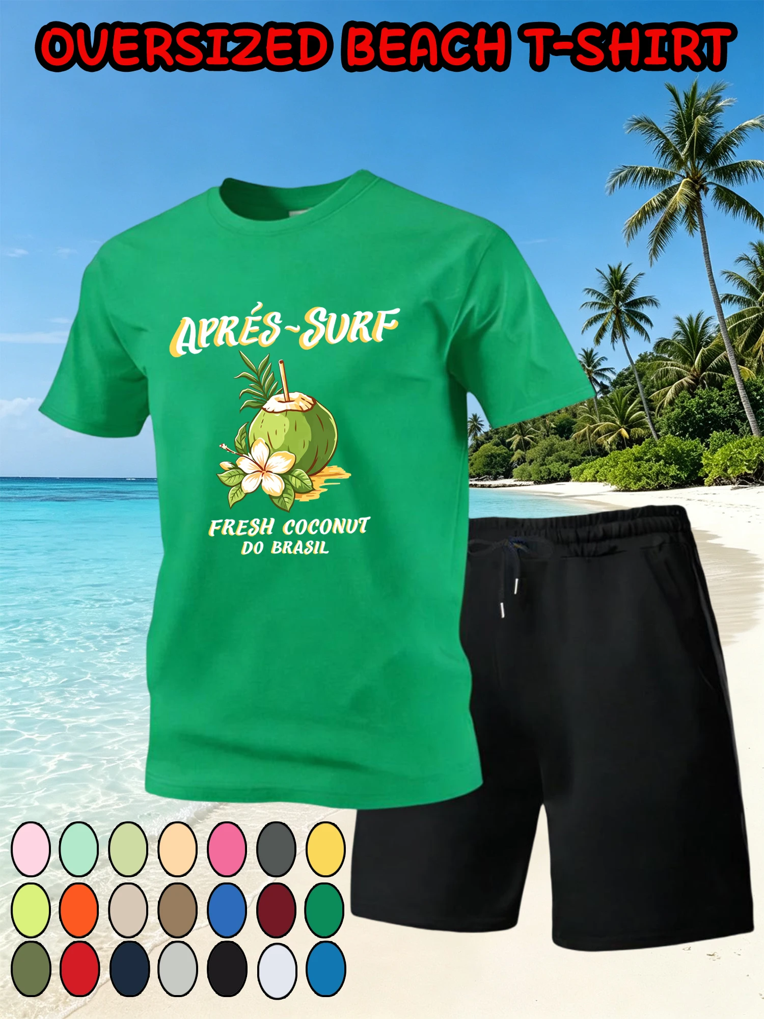 Apres Surf Fresh Coconut Print Men T-Shirt Set Casual Cotton T Shirts Suits Summer Beach Unisex Pants Pocket Wide-Leg Shorts
Apres Surf Fresh Coconut Print Men T-Shirt Set Casual Cotton T Shirts Suits Summer Beach Unisex Pants Pocket Wide-Leg Shorts