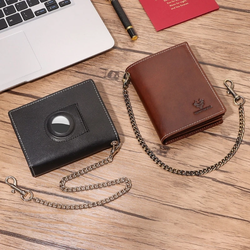 Stylish Blocking Wallet for Men PU Short Wallets for AirTags Fashion Credit Cards Holder with Anti Theft Chain
Stylish Blocking Wallet for Men PU Short Wallets for AirTags Fashion Credit Cards Holder with Anti Theft Chain