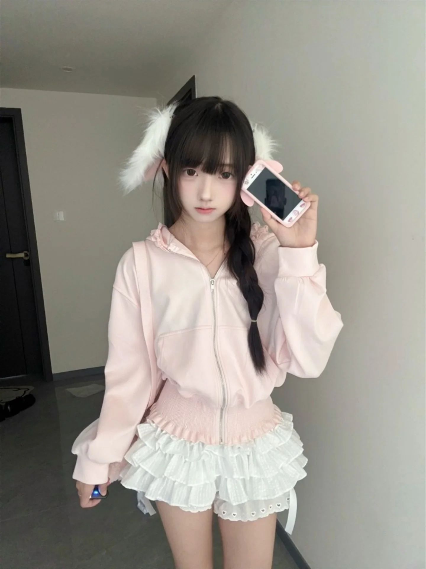 Korean Style Sweet Hoodie Women's Autumn Winter New Loose Slimming Ear Look Open Cardigan Top Fashionable Casual Streetwear
Korean Style Sweet Hoodie Women's Autumn Winter New Loose Slimming Ear Look Open Cardigan Top Fashionable Casual Streetwear