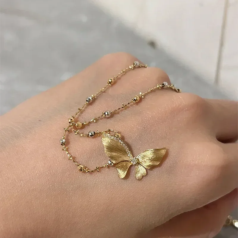 Elegant brushed butterfly pendant necklace in high-quality sweet and Light Luxury collarbone chain engagement jewelry gift
Elegant brushed butterfly pendant necklace in high-quality sweet and Light Luxury collarbone chain engagement jewelry gift