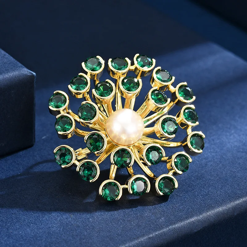 New High-grade Retro Dandelion Plant Brooch Luxury Green Cubic Zirconia Fresh Water Pearl Corsage Female Jewelry Accessories Pin
New High-grade Retro Dandelion Plant Brooch Luxury Green Cubic Zirconia Fresh Water Pearl Corsage Female Jewelry Accessories Pin