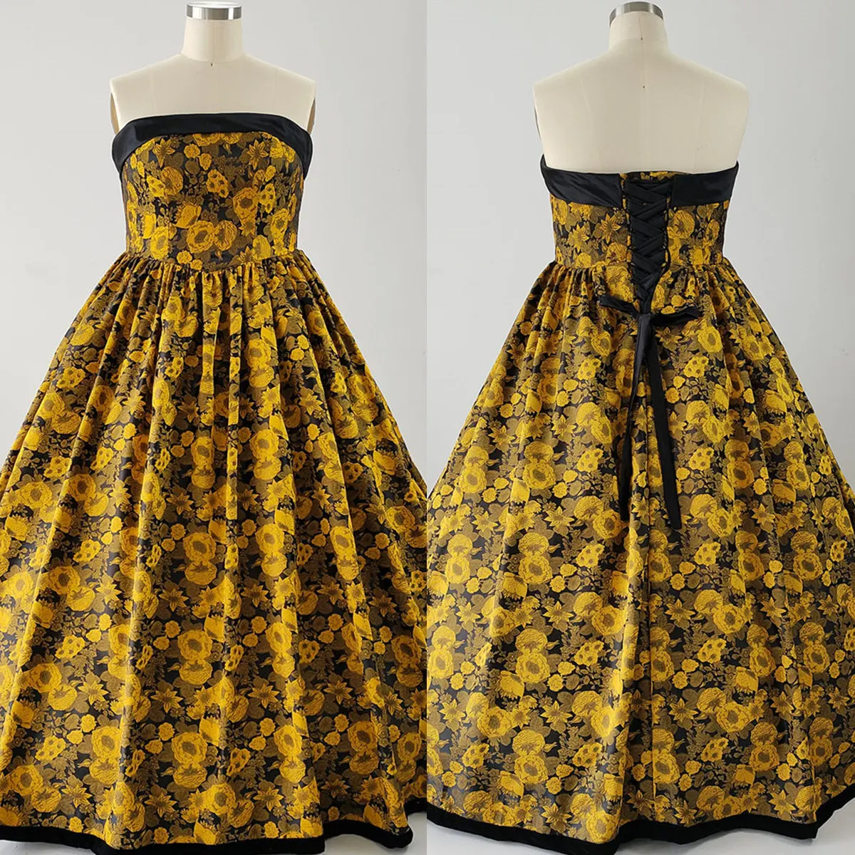Plus size Evening Dresses Real Photo Yellow Jarquacd Floral Strapless Lace up A-line Pleat Floor Length Women Party Formal Gowns
Plus size Evening Dresses Real Photo Yellow Jarquacd Floral Strapless Lace up A-line Pleat Floor Length Women Party Formal Gowns