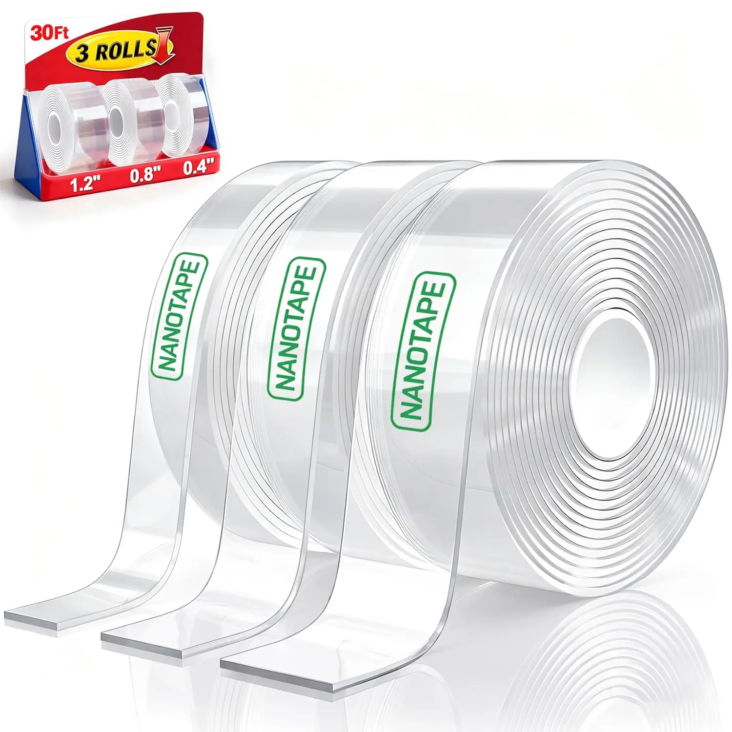 Double Sided Tape Heavy Duty 30FT, Extra Strong Nano Adhesive Strips, Clear Mounting Tape for Walls Posters Rug Picture Hanging
Double Sided Tape Heavy Duty 30FT, Extra Strong Nano Adhesive Strips, Clear Mounting Tape for Walls Posters Rug Picture Hanging