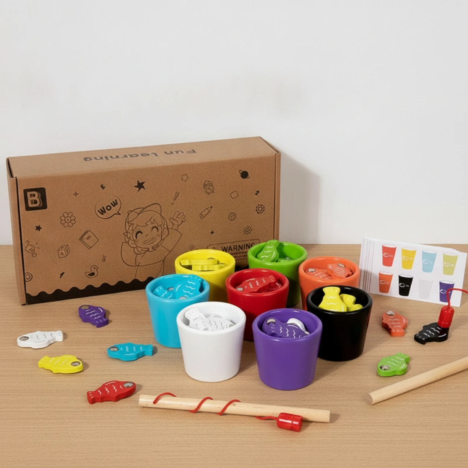 Fishing Game with Stacking Cups Colorful Wooden Fishing Game Color Sorting Toy Hand-Eye Coordination Matching Activity
Fishing Game with Stacking Cups Colorful Wooden Fishing Game Color Sorting Toy Hand-Eye Coordination Matching Activity
