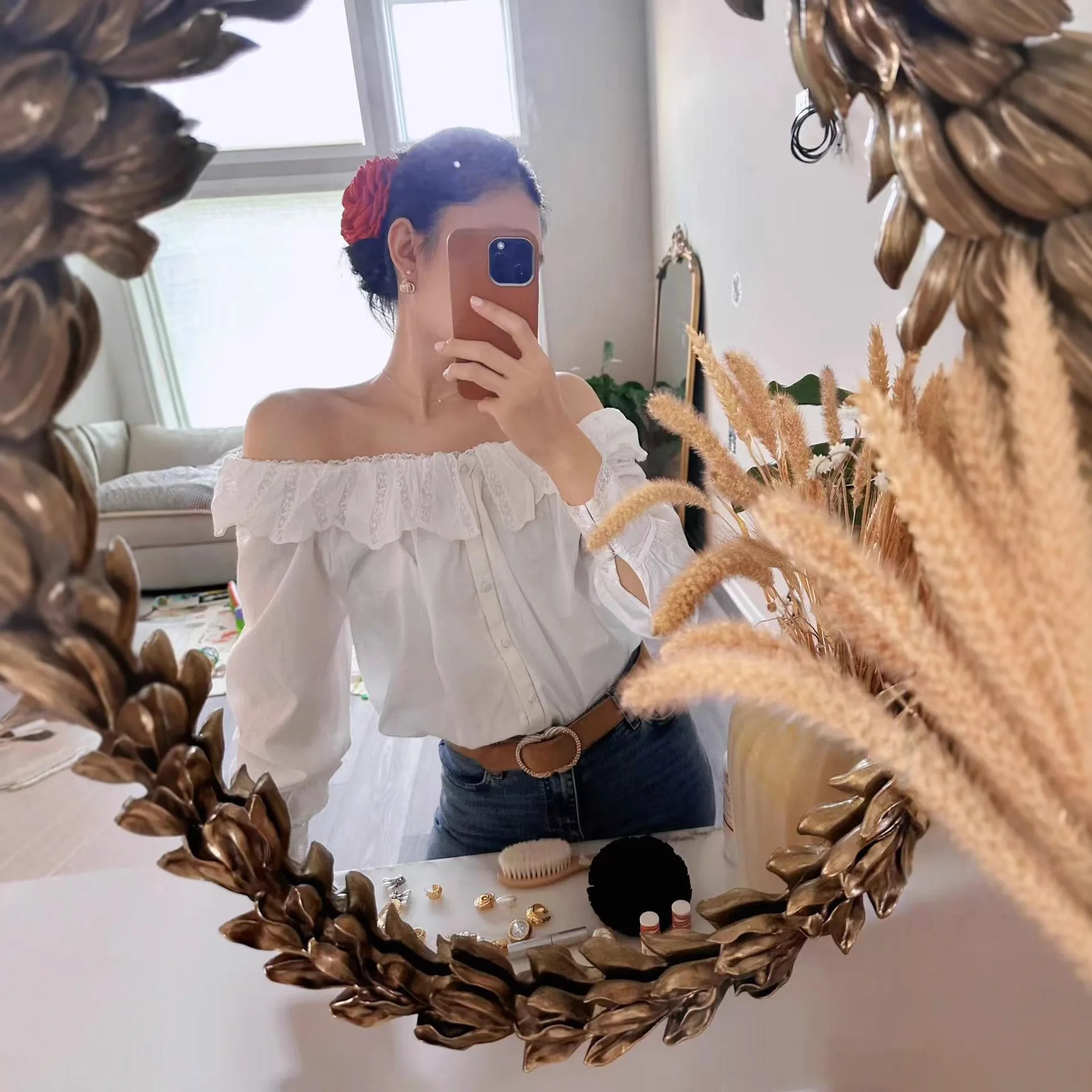 Ele Long Sve Women's irt Sweet Lace Trim Large Collar Cotton Blend French Sle Loose Fit Top Faionable Lady's Blouse
Ele Long Sve Women's irt Sweet Lace Trim Large Collar Cotton Blend French Sle Loose Fit Top Faionable Lady's Blouse