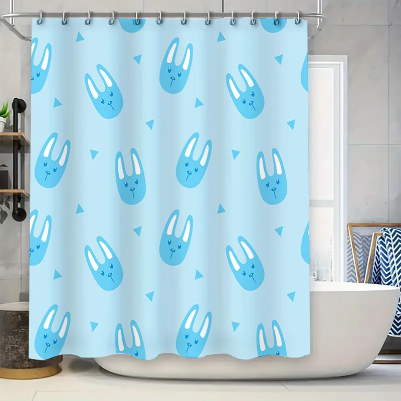 Bathroom Shower Curtain Set with Rabbit Print Blue Color Bath Decorative Liner for Home Decoration (180x235cm)
Bathroom Shower Curtain Set with Rabbit Print Blue Color Bath Decorative Liner for Home Decoration (180x235cm)