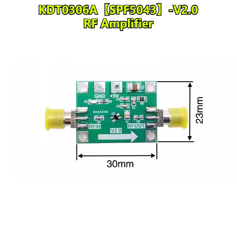 SPF5043 RF Low Noise Amplifier Module 0.8dB Small Signal Amplifier Wideband Amplifier 50M-4GHz KDT0306A-002
SPF5043 RF Low Noise Amplifier Module 0.8dB Small Signal Amplifier Wideband Amplifier 50M-4GHz KDT0306A-002