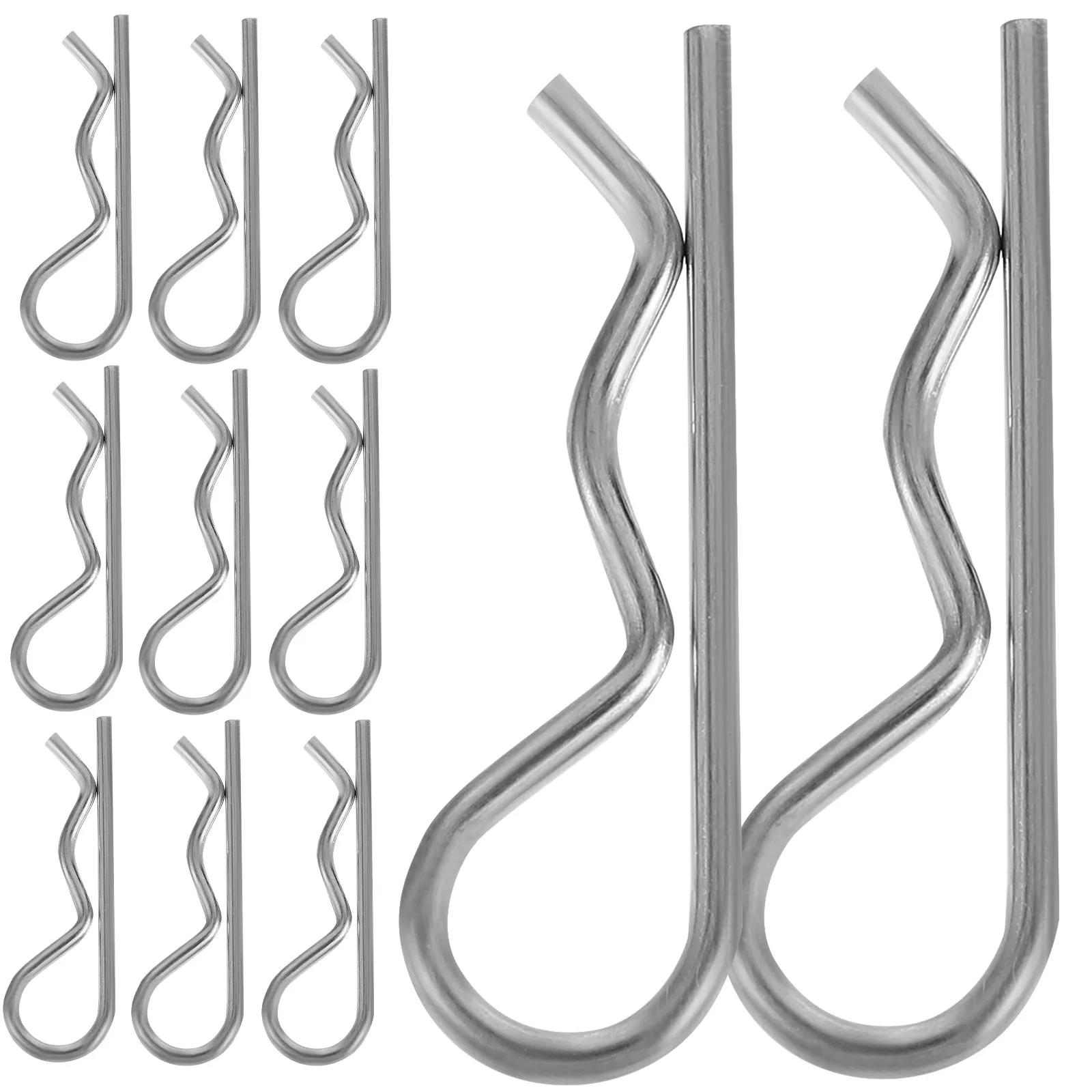 20pcs Elastic Split Pin 1.6X32Mm Stainless Steel Double Loop R Clips For Trailer Hitch Lock Spring Tension Retaining Pins
20pcs Elastic Split Pin 1.6X32Mm Stainless Steel Double Loop R Clips For Trailer Hitch Lock Spring Tension Retaining Pins