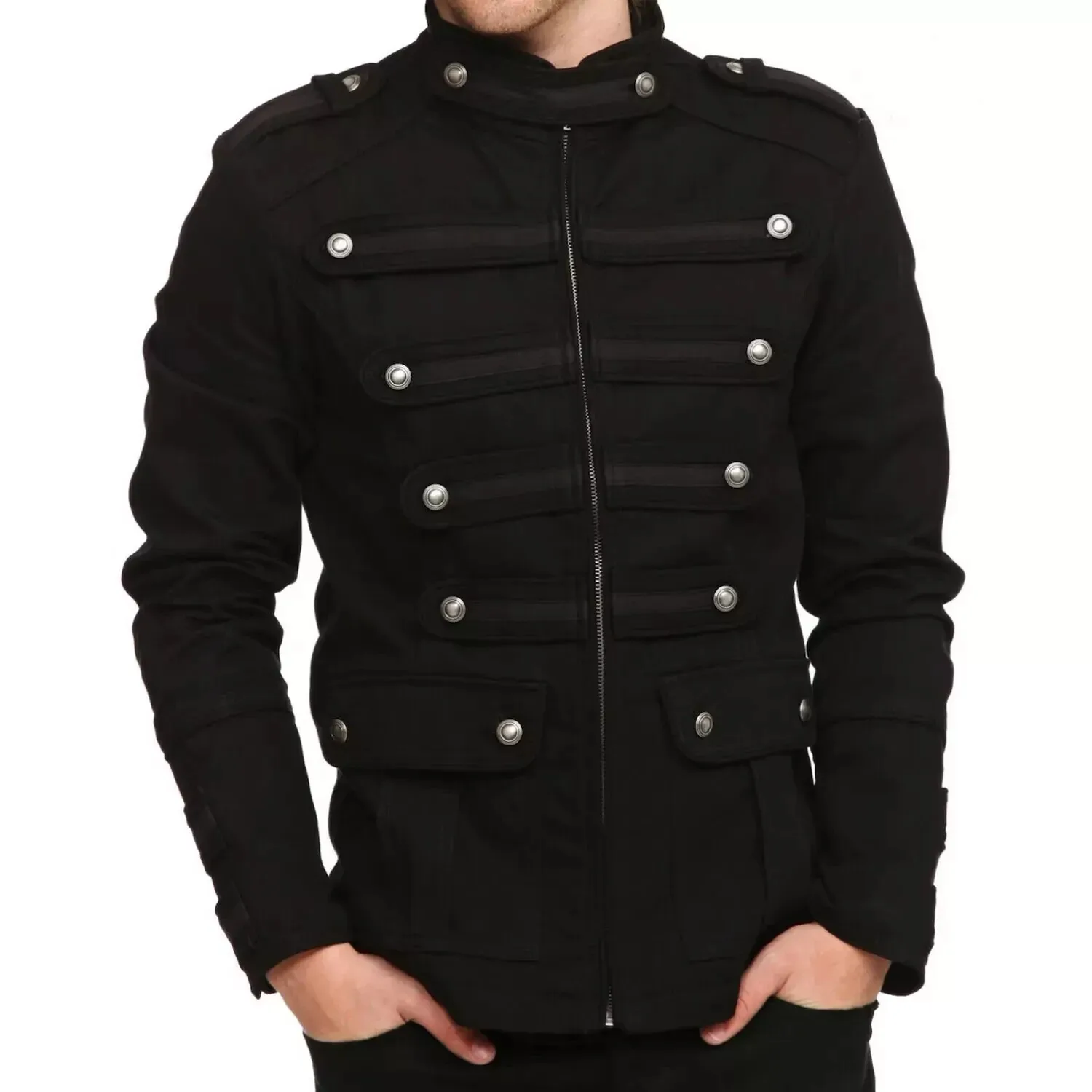 Men’s Black Gothic Steampunk Vintage Military Parade Guard Uniform Band Jacket
Men’s Black Gothic Steampunk Vintage Military Parade Guard Uniform Band Jacket