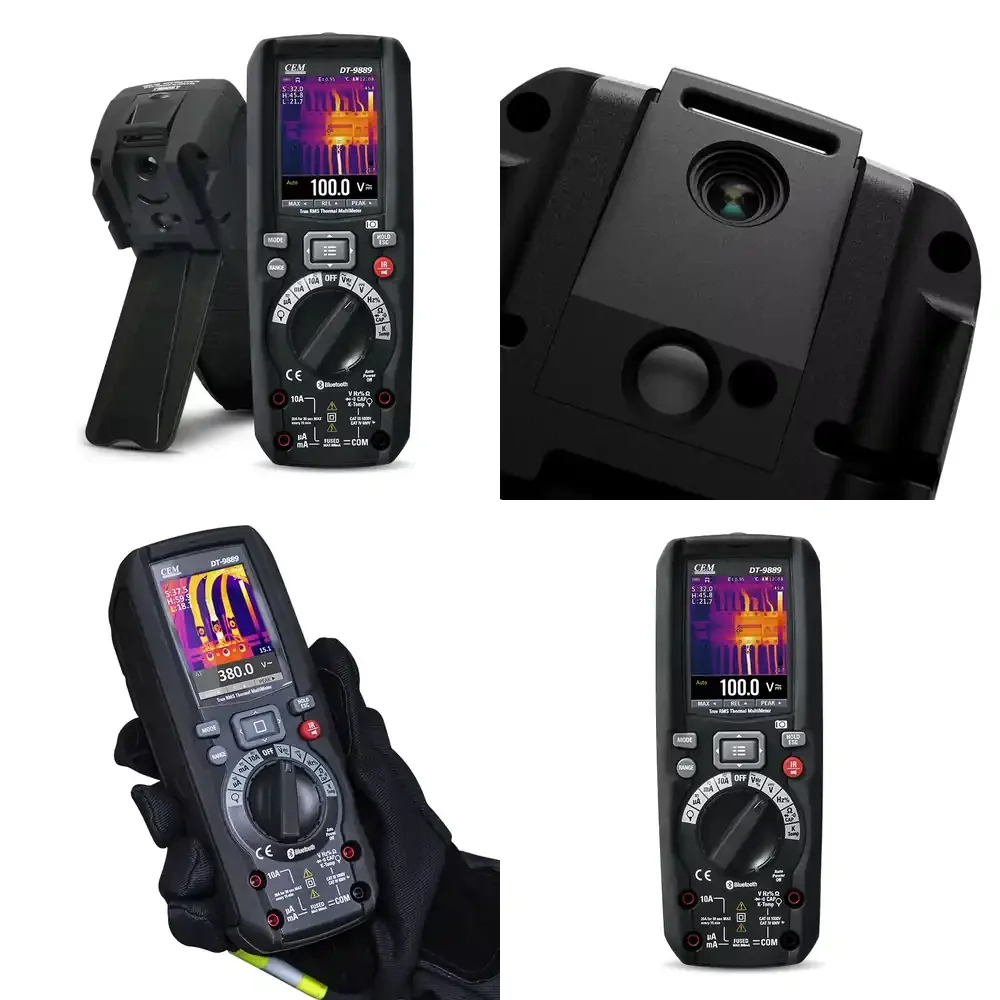 CEM Smart Electrician Tester Digital Multimeter Built-in Thermal Imager IP65 Rated 1000V AC/DC Quickly Identifies Hot Spots
CEM Smart Electrician Tester Digital Multimeter Built-in Thermal Imager IP65 Rated 1000V AC/DC Quickly Identifies Hot Spots