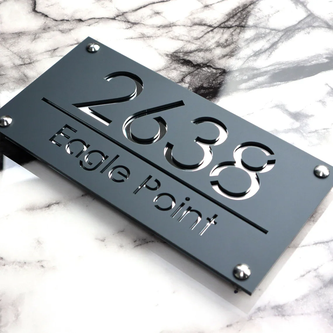 Custom houe number sign Artistic Laser Cut Design, RAL7016 Matt Grey & Copper Mirror House Decor Plaque
Custom houe number sign Artistic Laser Cut Design, RAL7016 Matt Grey & Copper Mirror House Decor Plaque