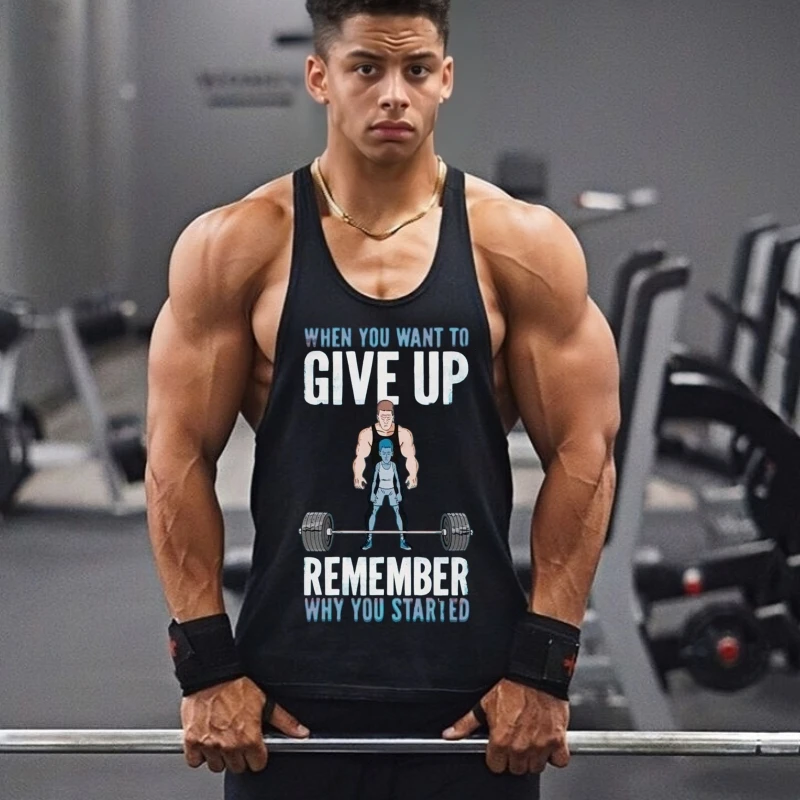 Мужской мотивационный хлопковый жилет-стрингер с Y-образной спинкой — спортивная майка без рукавов для бодибилдинга, бега и фитнеса 
Мужской мотивационный хлопковый жилет-стрингер с Y-образной спинкой — спортивная майка без рукавов для бодибилдинга, бега и фитнеса