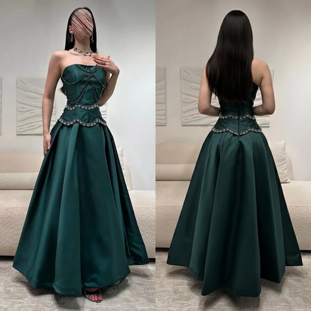 Customized Elegant Charmeuse Sequined Pleat Pattern A-line Strapless Long Dresses Bespoke Occasion Evening Formal
Customized Elegant Charmeuse Sequined Pleat Pattern A-line Strapless Long Dresses Bespoke Occasion Evening Formal