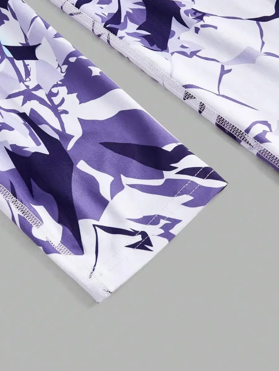Womens 3 Piece Sportswear Set Workout Leggings Gym Outfit Purple Floral Print
Womens 3 Piece Sportswear Set Workout Leggings Gym Outfit Purple Floral Print