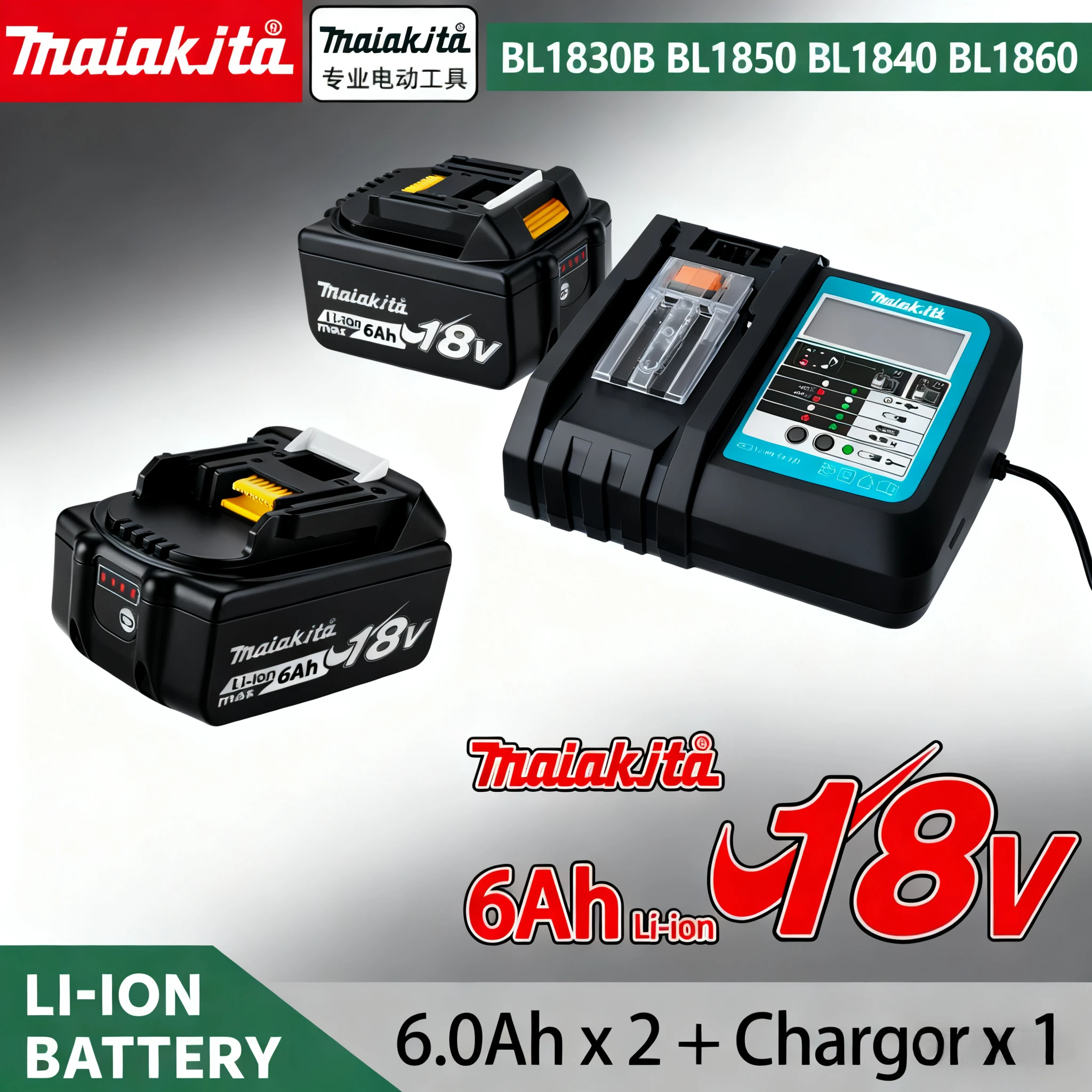 maiakjta Rechargeable Battery, 18V, 6.0Ah, BL1860, BL1860B, Power Tools, 100% Original
maiakjta Rechargeable Battery, 18V, 6.0Ah, BL1860, BL1860B, Power Tools, 100% Original