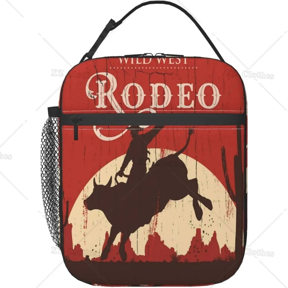 Изолированная сумка для обеда Rodeo Cowboy Riding Bull At Sunset, многоразовая сумка для обеда в западном стиле, сумка-холодильник для мужчин и женщин, для работы и поездок
Изолированная сумка для обеда Rodeo Cowboy Riding Bull At Sunset, многоразовая сумка для обеда в западном стиле, сумка-холодильник для мужчин и женщин, для работы и поездок