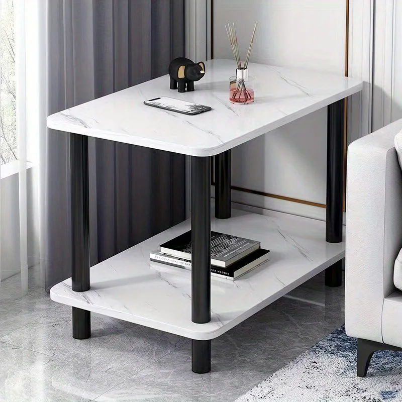 Modern Marble-Look Two-Tier Side Table with Sturdy Metal Frame & Spacious Storage Shelf - Space-Saving Engineered Wood & Marble Table Suitable for Living Room, Bedroom, Office - Assembly, Modern
Modern Marble-Look Two-Tier Side Table with Sturdy Metal Frame & Spacious Storage Shelf - Space-Saving Engineered Wood & Marble Table Suitable for Living Room, Bedroom, Office - Assembly, Modern
