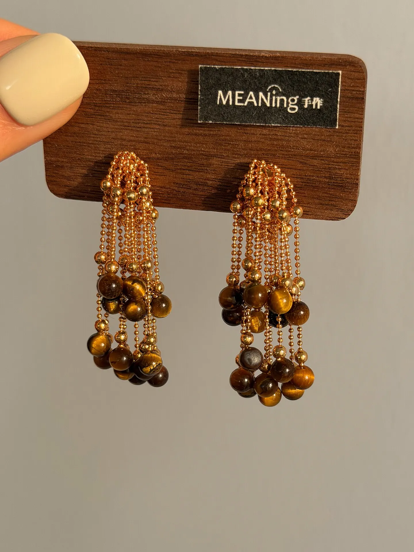 Beaded Curtain Waterfall Tassel Tiger Eye Stone Earrings for Women brown bead long party ear accessory
Beaded Curtain Waterfall Tassel Tiger Eye Stone Earrings for Women brown bead long party ear accessory