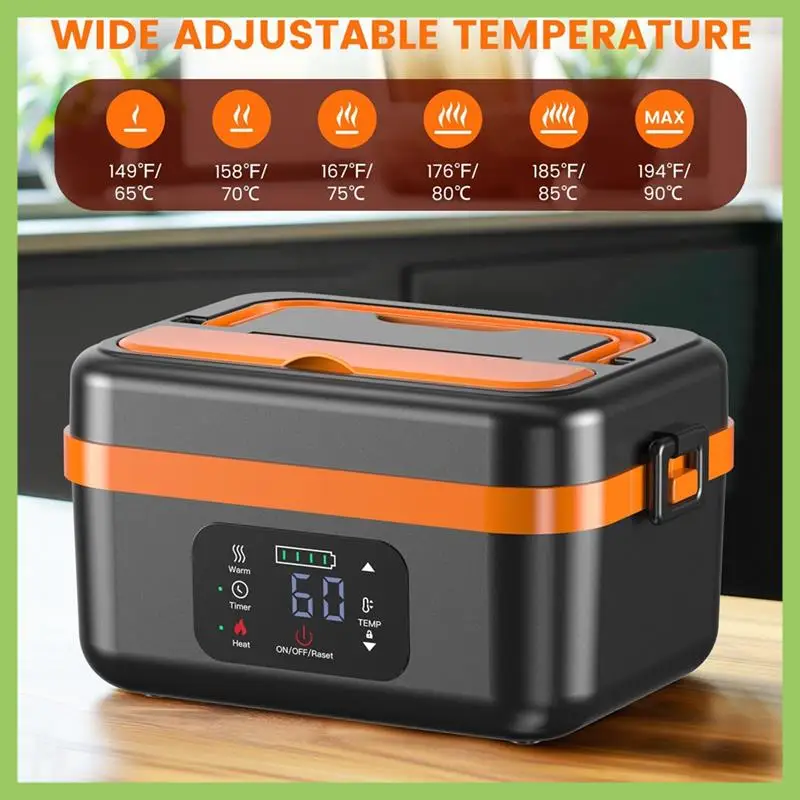 A56T-Cordless Electric Lunch Box With 16000Mah Battery Rechargeable Self-Heating Food Warmer For Work/Travel Car/Office Eu Plug
A56T-Cordless Electric Lunch Box With 16000Mah Battery Rechargeable Self-Heating Food Warmer For Work/Travel Car/Office Eu Plug