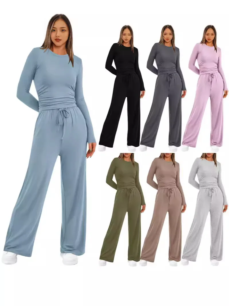 Color Long SVE Top And Trousers Casual Suit Women Faionable Two-Piece Set Long Sve round Ne Polyester Spring Season
Color Long SVE Top And Trousers Casual Suit Women Faionable Two-Piece Set Long Sve round Ne Polyester Spring Season
