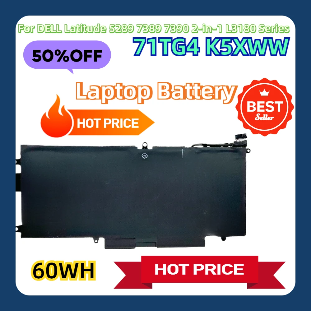 For DELL Latitude 5289 7389 7390 2-in-1 L3180 Series High Quality 725KY N18GG 7.6V 60WH DODOMORN 71TG4 K5XWW Laptop Battery
For DELL Latitude 5289 7389 7390 2-in-1 L3180 Series High Quality 725KY N18GG 7.6V 60WH DODOMORN 71TG4 K5XWW Laptop Battery