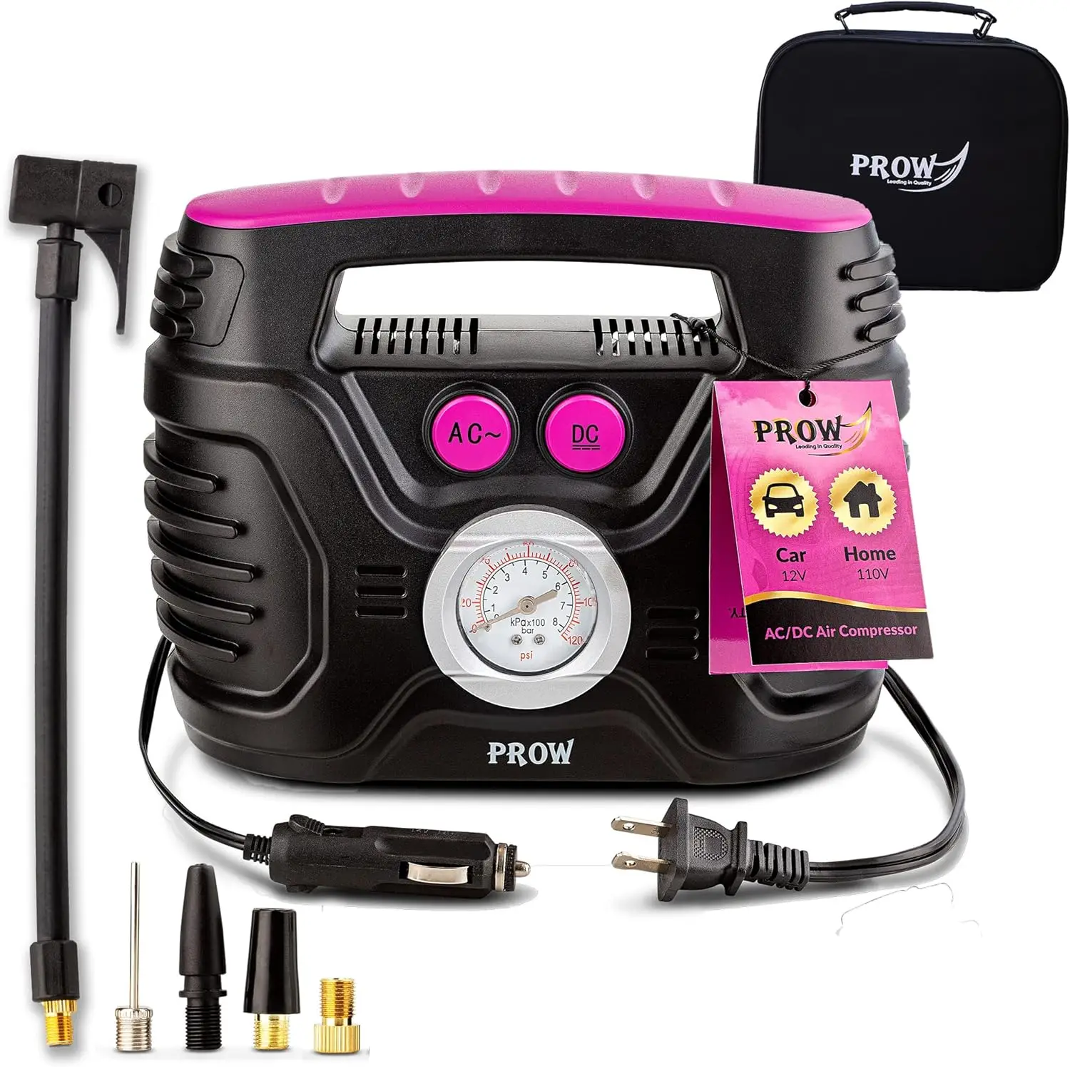 Portable Electric Air Compressor Tire Inflator 12V/110V with Analog Pressure Gauge for Car Wash and Maintenance
Portable Electric Air Compressor Tire Inflator 12V/110V with Analog Pressure Gauge for Car Wash and Maintenance