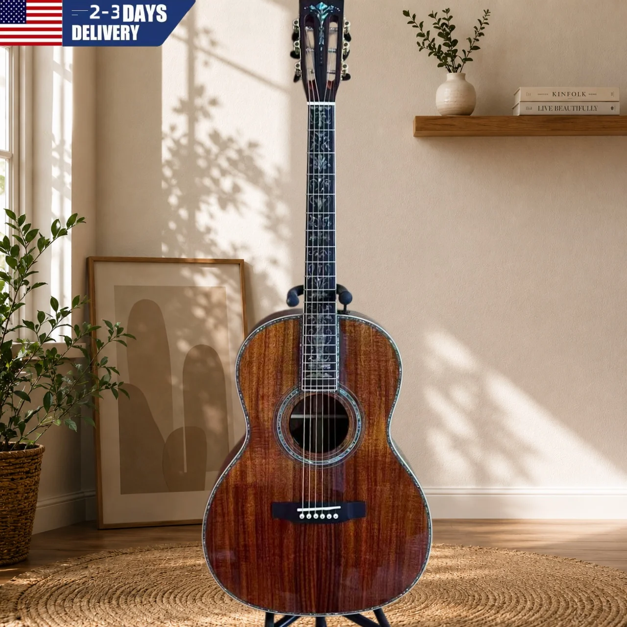 Handmade All Koa 00045 Acoustic Guitar with Luxury Large Vase Design Ebony Fingerboard 20 Frets
Handmade All Koa 00045 Acoustic Guitar with Luxury Large Vase Design Ebony Fingerboard 20 Frets