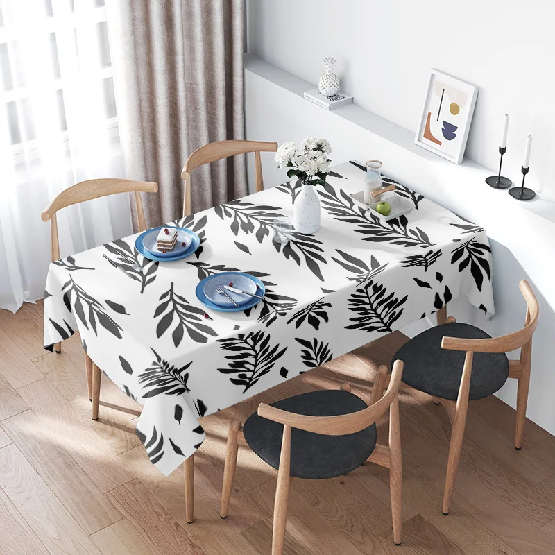 Modern Simple Black White Leaves Flower Tablecloth for Dining Room Decoration High Quality PVC Anti Slip Table Cover with Flower
Modern Simple Black White Leaves Flower Tablecloth for Dining Room Decoration High Quality PVC Anti Slip Table Cover with Flower
