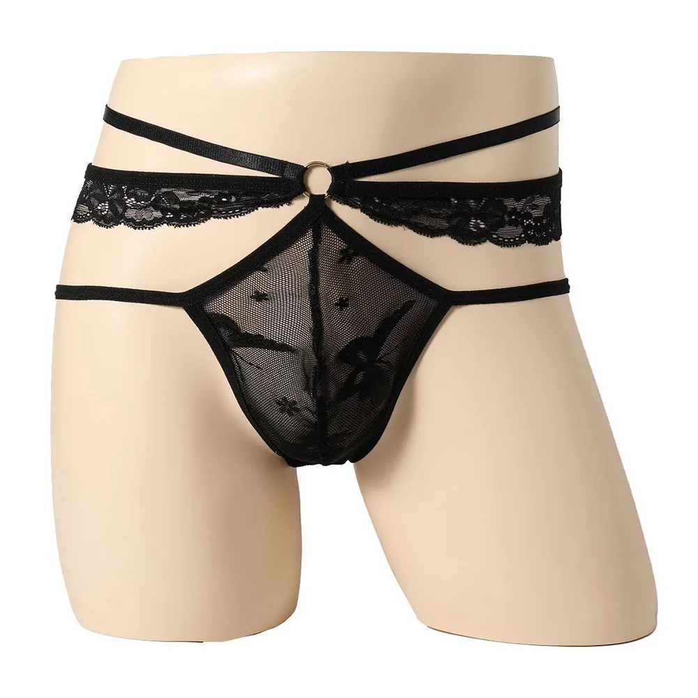 Sexy Gay Men Briefs Lace See-through G-string Bugle Pouch Hight Cut Underwear Hollow Embroidery Thong Gay Man Erotic Panties
Sexy Gay Men Briefs Lace See-through G-string Bugle Pouch Hight Cut Underwear Hollow Embroidery Thong Gay Man Erotic Panties