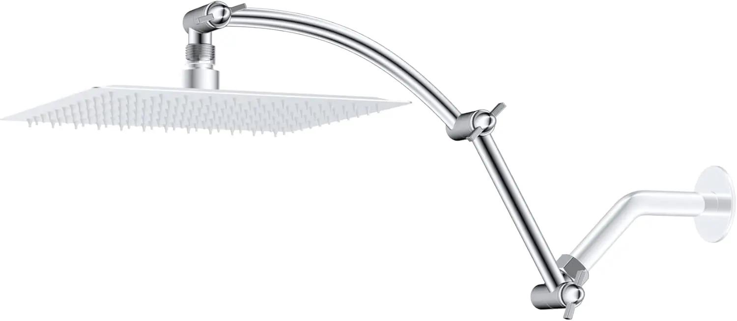 16" Adjustable Shower Extension Arm - Height & Angle Adjustable, Solid Brass, Chrome Finish, Universal Fit
16" Adjustable Shower Extension Arm - Height & Angle Adjustable, Solid Brass, Chrome Finish, Universal Fit