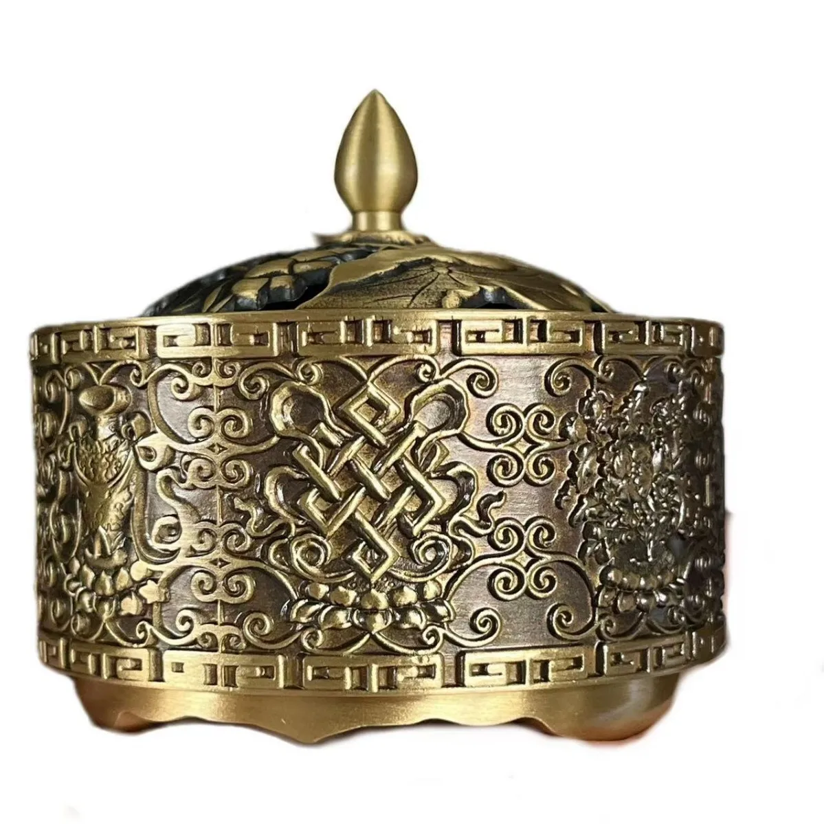 PYH Brass Eight Auspicious Embossed Incense Burner Home Indoor God of Wealth Vintage Hollow Sandalwood Plate
PYH Brass Eight Auspicious Embossed Incense Burner Home Indoor God of Wealth Vintage Hollow Sandalwood Plate