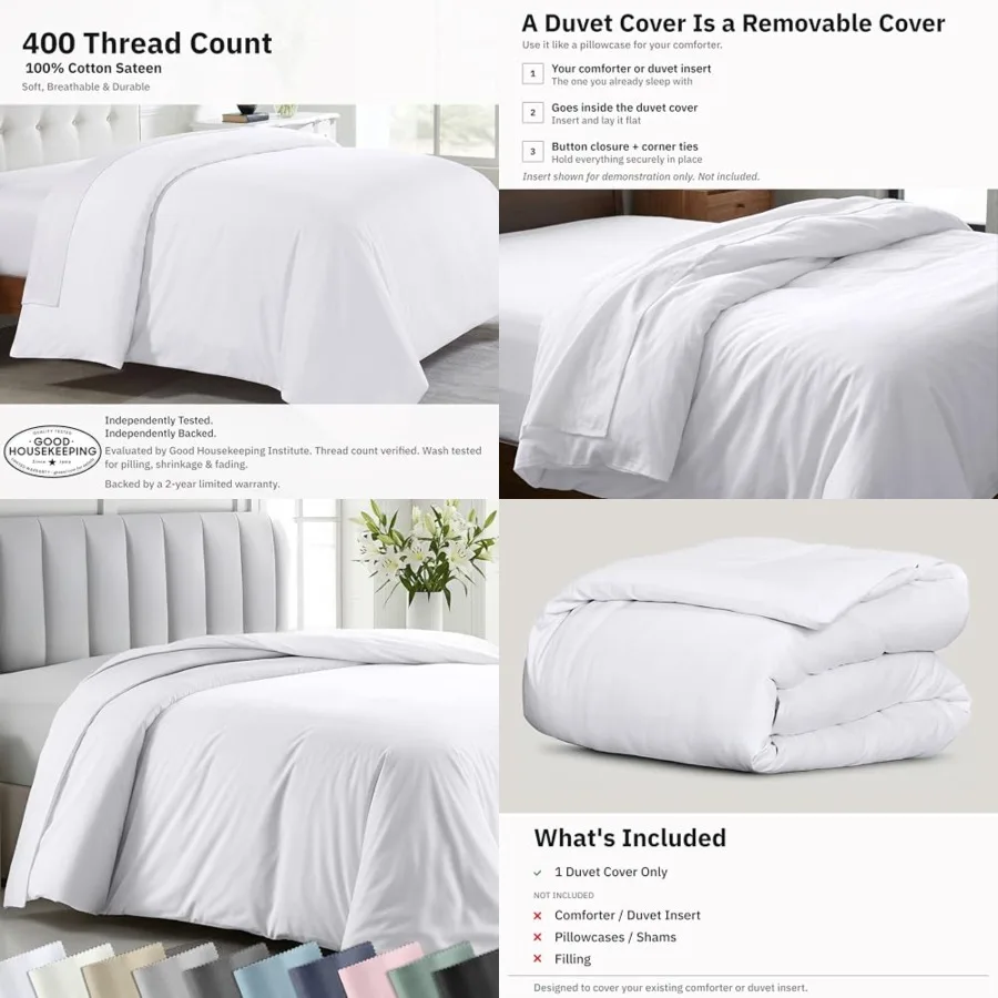Duvet Cover Queen Size/Full Size Winner Good Housekeeping Best Bedding Awards 25, 400 Thread Count Sateen, 100 Cotton Bedding D
Duvet Cover Queen Size/Full Size Winner Good Housekeeping Best Bedding Awards 25, 400 Thread Count Sateen, 100 Cotton Bedding D