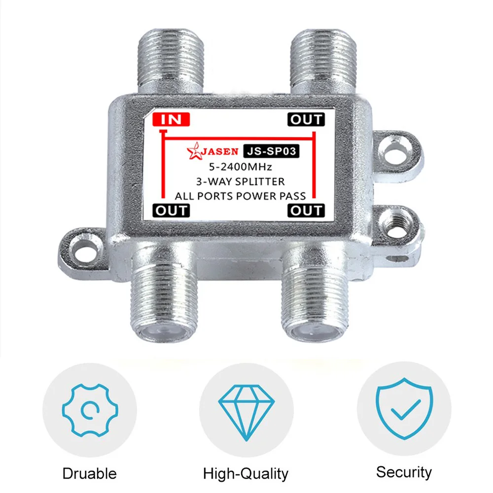 3 Way TV Signal Splitter Coaxial Cable Antenna Cable TV Antenna Satellite Splitter F-Type Socket Female Connector Dropshipping
3 Way TV Signal Splitter Coaxial Cable Antenna Cable TV Antenna Satellite Splitter F-Type Socket Female Connector Dropshipping