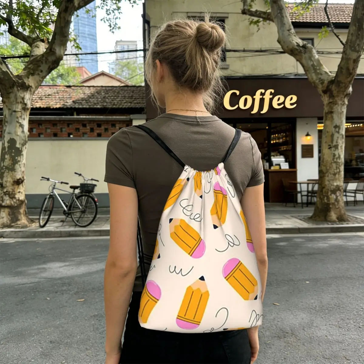 Cartoon Pencil Pattern Backpacks Fashion Drawstring Bags Shoes Bag Book Bags for Man Woman School
Cartoon Pencil Pattern Backpacks Fashion Drawstring Bags Shoes Bag Book Bags for Man Woman School