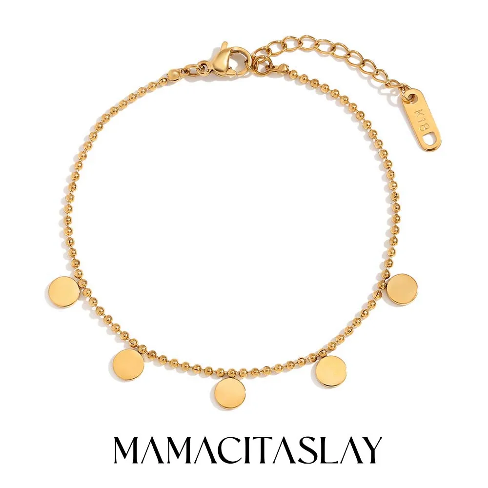 MamacitaSlay Minimalist Beads Chain Small Discs Women's bracelet stainless steel jewelry woman gold plated bracelets Accessories
MamacitaSlay Minimalist Beads Chain Small Discs Women's bracelet stainless steel jewelry woman gold plated bracelets Accessories
