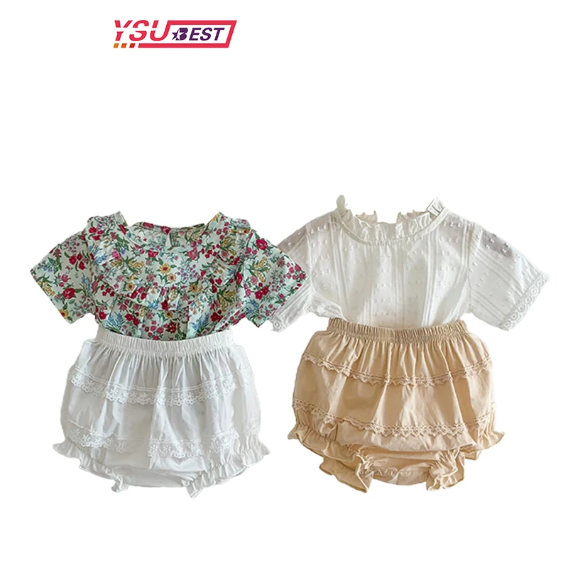 2023 Summer Newborn Set Girls Baby Flower Tops Pullover New Lace Edge Korean Version Shorts 2 Piece Set Children's Clothing Suit
2023 Summer Newborn Set Girls Baby Flower Tops Pullover New Lace Edge Korean Version Shorts 2 Piece Set Children's Clothing Suit