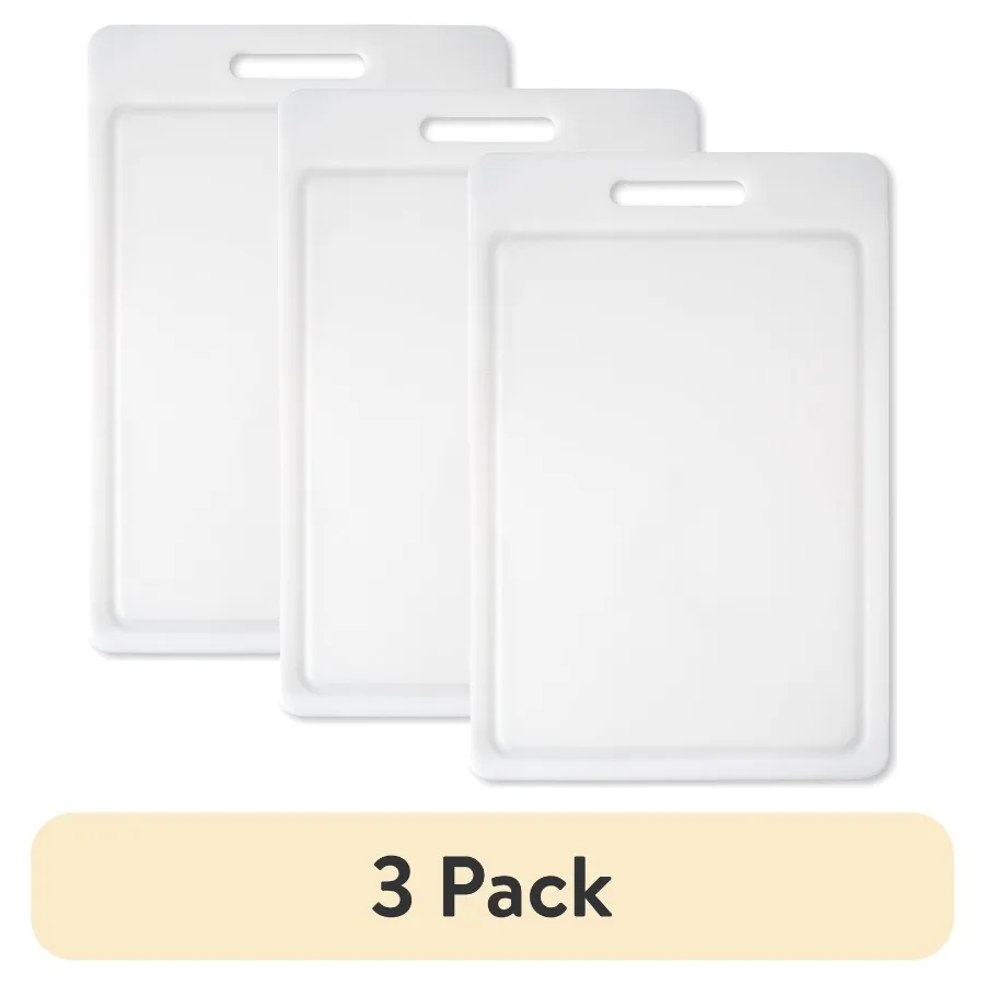 3 pack 12"X18" White Non-Slip Poly Cutting Board with Juice Groove
3 pack 12"X18" White Non-Slip Poly Cutting Board with Juice Groove