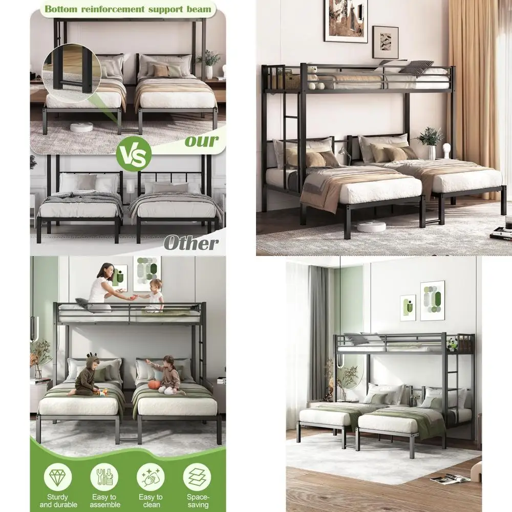Space-Saving Twin & Bunk Beds with Guardrails, Ladder, and Upper Bed Platform for Kids, Teens, and Adults in Black
Space-Saving Twin & Bunk Beds with Guardrails, Ladder, and Upper Bed Platform for Kids, Teens, and Adults in Black