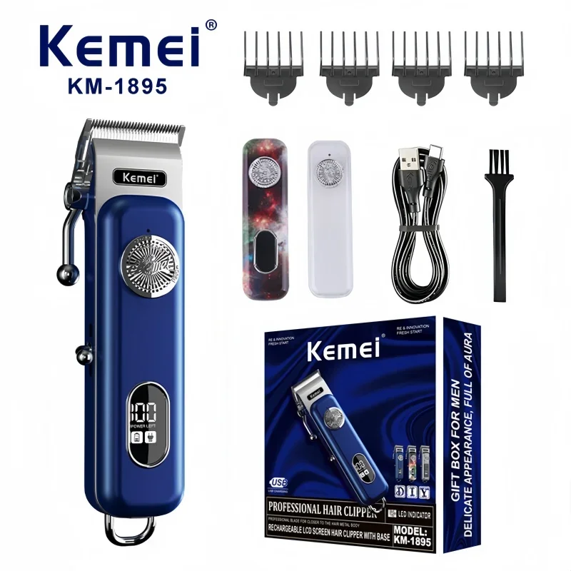 Kemei KM-1895 Professional 3-in-1 Electric Hair Clipper Trimmer-USB Rechargeable,Men's Grooming Kit with Ergonomic Shell Design
Kemei KM-1895 Professional 3-in-1 Electric Hair Clipper Trimmer-USB Rechargeable,Men's Grooming Kit with Ergonomic Shell Design